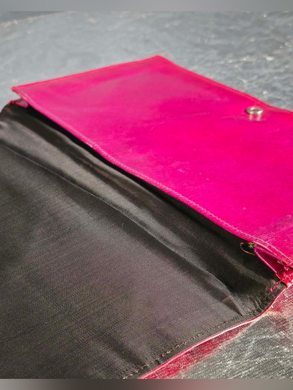 Pink red Leather Envelope Clutch - Women Bags - Picture 3 of 7